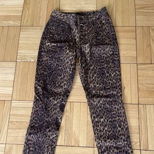 GUESS Originals Leopard-Print Button-Fly Jeans.